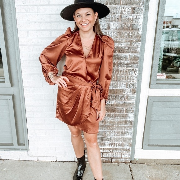 Bronze Long Sleeve Dress - Picture 7 of 8